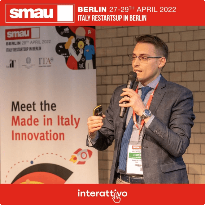 Badil sul palco di SMAU Berlino 2022 — Italy Restartsup in Berlin