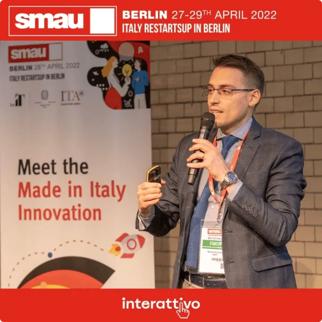 Badil sul palco di SMAU Berlino 2022 — Italy Restartsup in Berlin