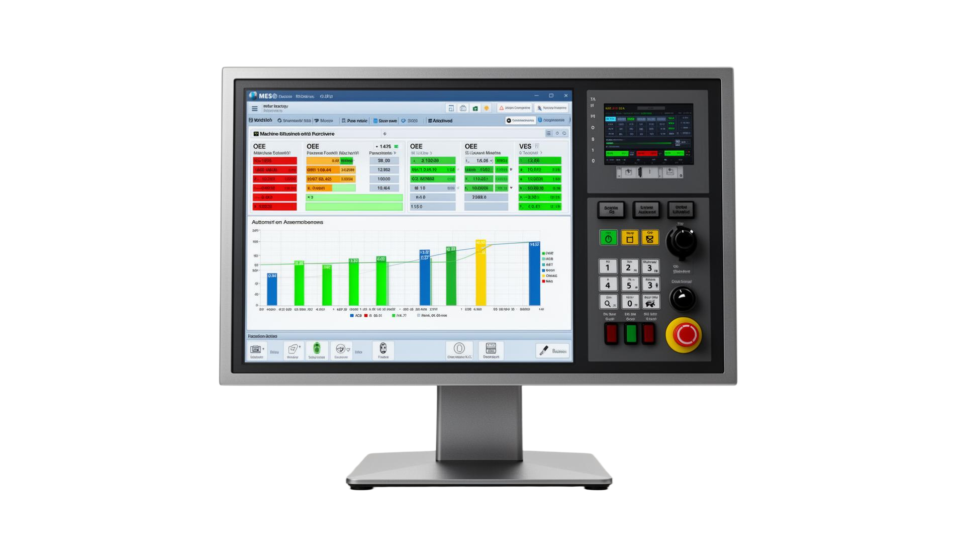 MES dashboard on factory big screen